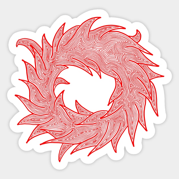 Wreath (red and white) Sticker by calenbundalas